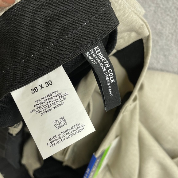 NEW Kenneth Cole Reaction Men's 36x30 Tan Slim Fit Techni-Cole  Dress Pants - Picture 7 of 9